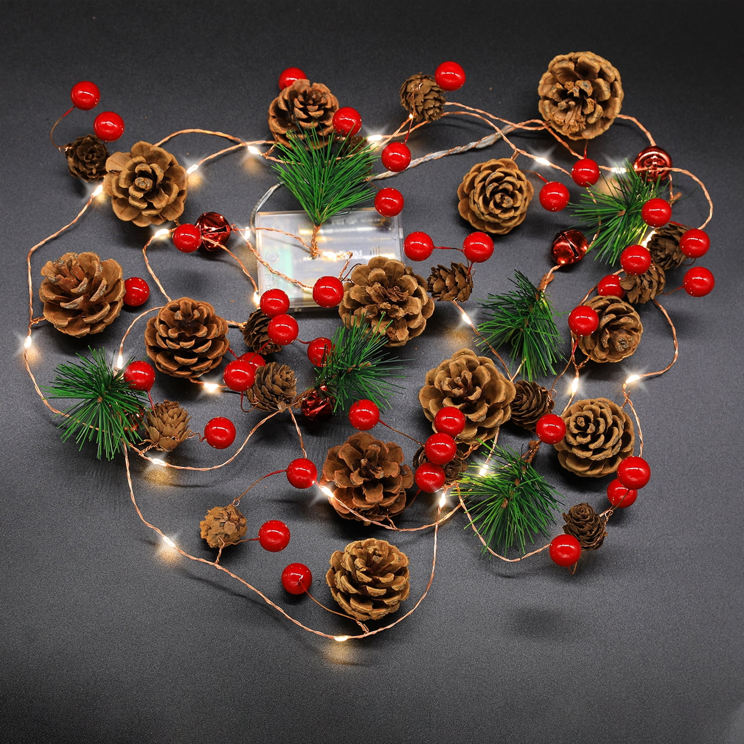 Christmas Garland with Lights, 10FT Lighted Garland with 30LEDs,Battery