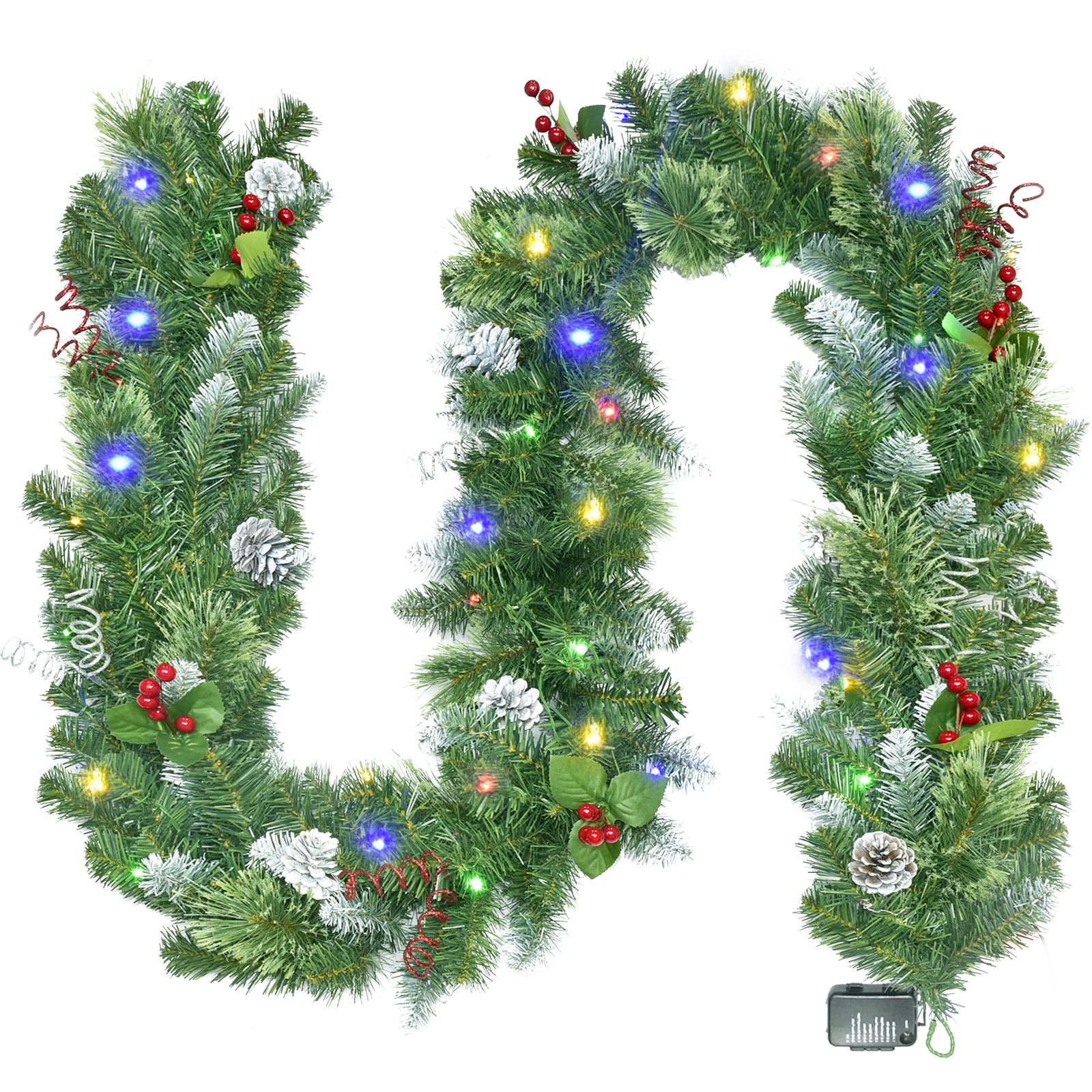 Christmas Garland with Lights 9FT Christmas Garland with 50 LED