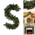 thumbnail image 1 of Christmas Garland with Lights, 9ft Lighted Artificial Garland, Decorated with Pine Cones, Red Berries, Cozy LED Lights, Christmas Decoration for Indoor Outdoor Fireplace, Railing, Xmas Home Decor, 1 of 8