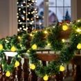 thumbnail image 1 of Christmas Garland with Lights，Christmas Decorations With White Glowing Balls Christmas Vines Decorable Walls Porch Christmas Tree Decorations Battery Operated Batteries Not Included, 1 of 9