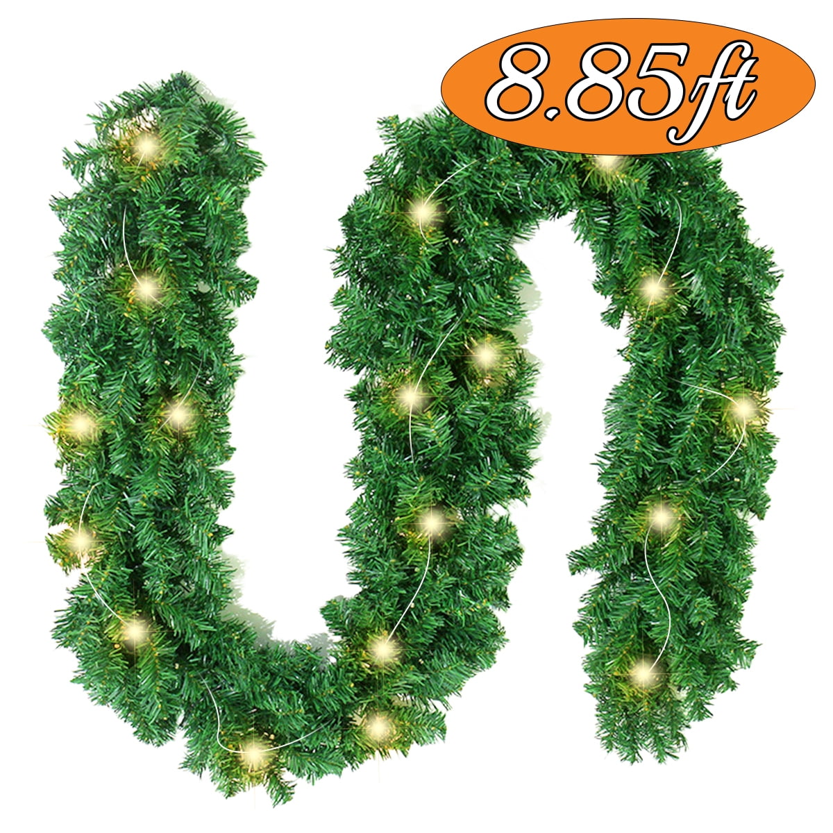 Christmas Garland with Lights Decoration Fake Christmas Pine Greenery