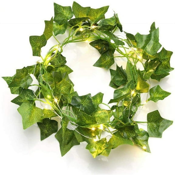 Christmas Garland with Lights Hwkond Rattan String Lights Outdoor Artificial Chandelier Fake Maple Leaf Green Rattan String Lights 6.6ft/2m 20LED String Lights Wedding Decoration Up to 60% Off