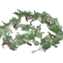 Christmas Garland with Red Berries & Pine Cones - 6FT Realistic Pine Greenery for Mantle, Door, Indoor Outdoor Xmas Decor, Winter Holiday Wedding Backdrop Decorations
