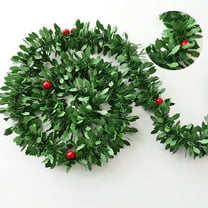 Christmas Garland for Stair Railing Christmas Leaves Red Fruit Green Grass Strips Christmas Decoration Christmas Tree Colored Strips Rattan Strips Christmas Decorations