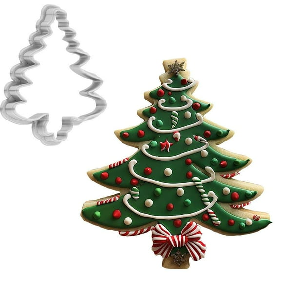 Christmas Garland Wrapped Pine Tree Cookie Cutter 4 Inch Made in USA by WONDERTORY