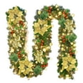 thumbnail image 1 of Christmas Garland with Holiday Decoration Stairs Wall Mantle Door Indoor Outdoor, Decorated with Flower, Balls, Snowy Pine, Christmas Collection, 1 of 5