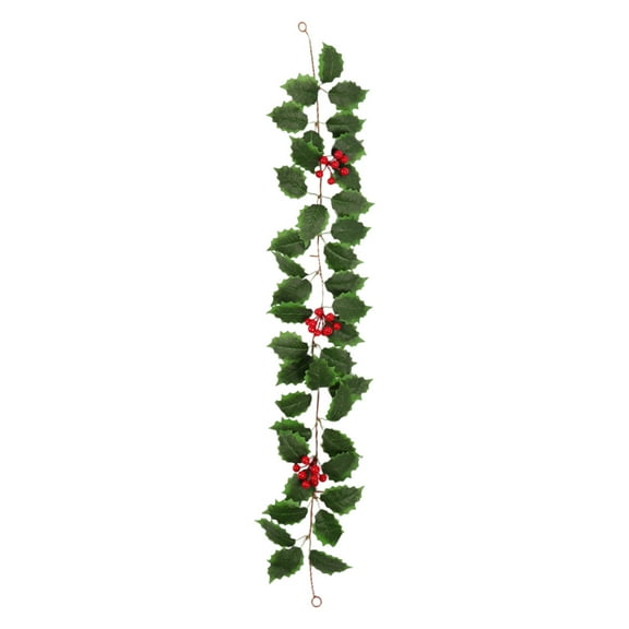 Christmas Garland with Red Berries Artificial Holly Berry Garlands Christmas Garland Vines for Xmas Tree Mantle Window Holiday Winter