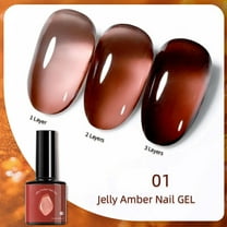 Christmas Gel Nail Polish,Christmas Nail Polish,Jelly Amber Gel Nail Polish Set-6 Colors Translucent Soak LED Gel Polish Kit For Nail Art Manicure Salon And Home Use 8ml(A)