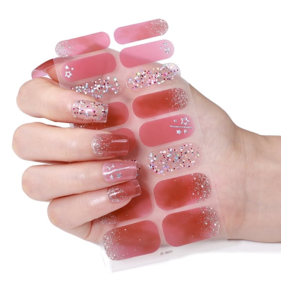 Christmas Gels Nail Strips Nails Polish Sticker Glittering Gels Nail Decals