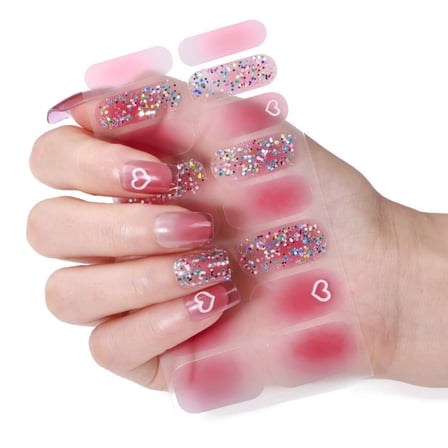 Christmas Gels Nail Strips Nails Polish Sticker Glittering Gels Nail Decals