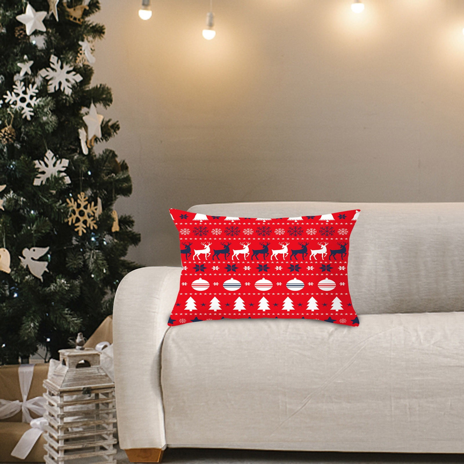 Christmas Geometric Peach Leather Pillowcase Toddler Satin Pillowcase