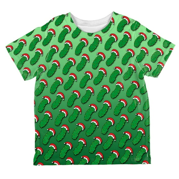 Christmas German Pickle Pattern All Over Toddler T Shirt Multi 2T