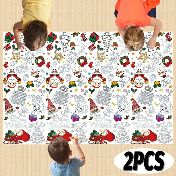 Christmas Giant Coloring Poster Family Fun Xmas Activity Poster Jumbo Paper Coloring Banner for Christmas Party Decor School Activity 47 x 71 Inch