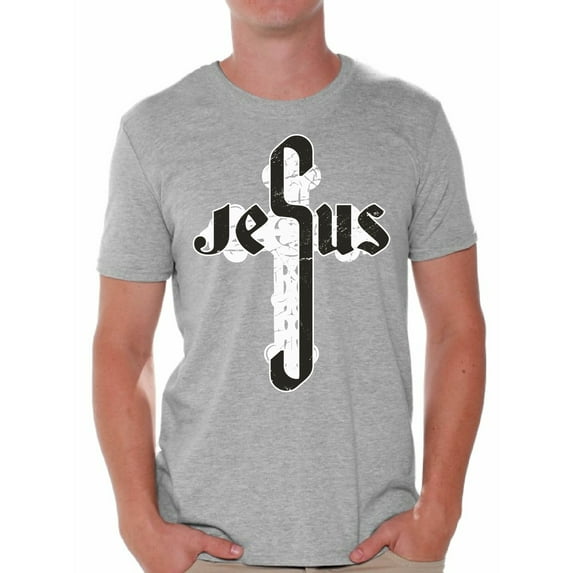 Christmas Gifs for Christian Husband Dad Grandpa Men's Shirt Christian Men Tee Jesus Cross Tee for Him Jesus Religious Believe Shirts