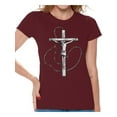 thumbnail image 1 of Christmas Gifs for Christian Mom Wife Woman Shirt Christian Women Tee Crucifix Tee for Her Jesus Christ Merry Xmas Religious Shirts, 1 of 4