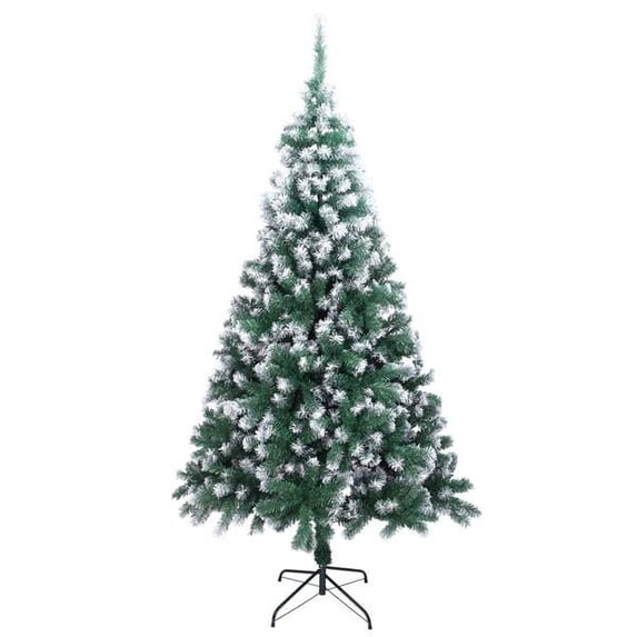 Christmas Gift! 7ft Premium Christmas Tree, Pine Hinged Artificial Holiday Tree w/ 870 Tips, Metal Base - Green