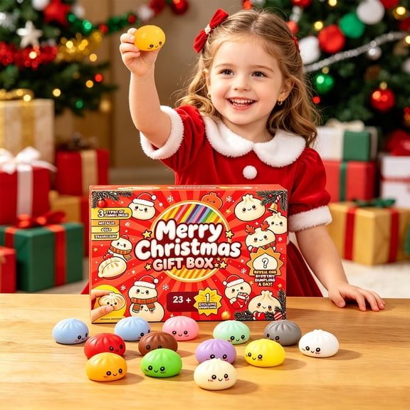 Christmas Gift, Advent Calendar, 2026 Christmas Countdown Calendar 24Pcs Mini Fidget Toys Stress Relief Party Favors Surprise Gift for Kids Adults Home Decor