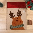 thumbnail image 1 of Christmas Gift Bag, Christmas Pendant, Large Drawstring Cloth Santa Snowman Elks Candy Snack Packaging Bag, Red Khaki Cloth Material 50x34cm, 1 of 7