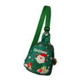 thumbnail image 1 of Christmas Gift Bag, Crossbody Purse, Small Portable Santa Claus Holiday Treat Storage, Red Green Cloth Fabric Durable Festive Accessory, 1 of 7