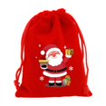 thumbnail image 1 of Christmas Gift Bag, Drawstring Flannel Bag, Red Christmas Candy Packaging Bag with Snowman Pattern, 7.87x5.91 Inch Small Christmas Gift Bag, Soft Durable Cloth Material, 1 of 7