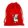 thumbnail image 1 of Christmas Gift Bag, Drawstring Flannel Bag, Red Christmas Candy Packaging Bag with Snowman Pattern, 7.87x5.91 Inch Small Christmas Gift Bag, Soft Durable Cloth Material, 1 of 7