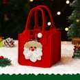 thumbnail image 1 of Christmas Gift Bag – Felt Holiday Apple Candy Treat Bag with Handle – 5 Cute Styles: Santa, Snowman, Tree, Elk – Reusable Xmas Packaging for Kids, Family, Parties, 1 of 5