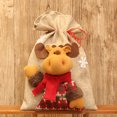 thumbnail image 1 of Christmas Gift Bag, Linen Gift Bag, Three-Dimensional Santa Snowman Reindeer Holiday Candy Bags, Cloth Multicolor 20x30cm Festive Present Packaging, 1 of 7