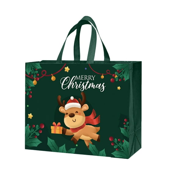 Christmas Gift Bag Non-woven Fabric Reusable Holiday Gift Wrap Large Capacity Eco-friendly Durable Shopping Bag