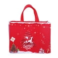 thumbnail image 1 of Christmas Gift Bag – Reusable Non-Woven Holiday Tote with Festive Print, Pink & Red Shopping Bag for Presents, Toys, Party Favors, 1 of 5