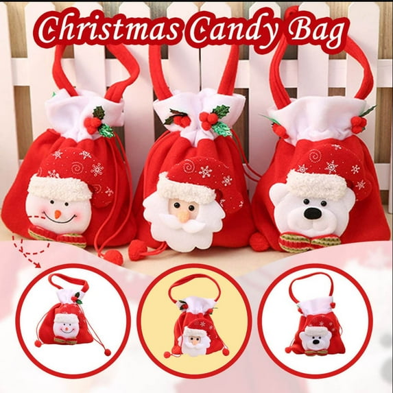 Christmas Gift Bag Santa Claus Backpack Hanging Bag Christmas Socks Christmas Supplies Gift Candy Bagon Clearance