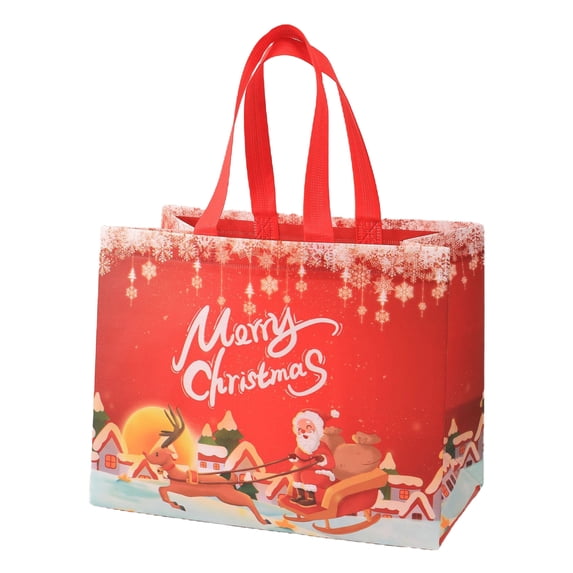 Christmas Gift Bag Santa Snowman Design Large Capacity Dual Handle Non-woven Fabric Candy Gift Packaging Bag