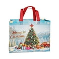 thumbnail image 1 of Christmas Gift Bag with Snowman Print Large Capacity Tote for Holiday Shopping and Present Wrapping ﻿, 1 of 6