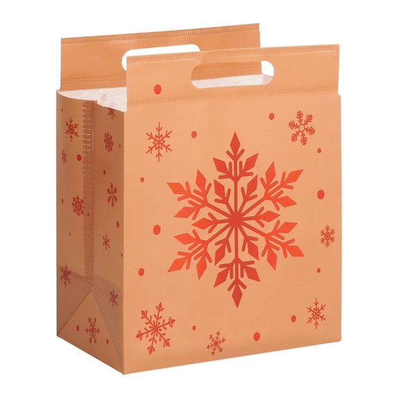 Christmas Gift Bags, 10.23X8.26X4.72" Non Woven Tote Bags with Handles, Xmas Candy Holders, Festive Treat Containers, Seasonal Present Sacks, Reusable Holiday Pouches for Christmas Party Favors