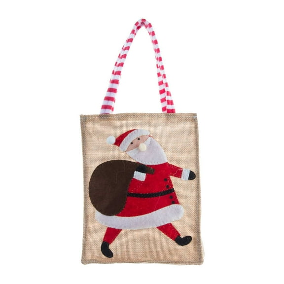 Christmas Gift Bags, 7.5'' x 6.1''x 1.6'', Reusable Non-Woven Christmas Tote Bags with Handles, Small Christmas Candy Bags Xmas Holiday Party Gift Bag Supplies