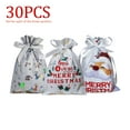 thumbnail image 1 of Christmas Gift Bags Assorted Sizes, Colorful Patterns, Ribbon Drawstring Design, Holiday Xmas Party Supplies (30Pc A), 1 of 6