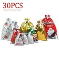 thumbnail image 1 of Christmas Gift Bags Assorted Sizes, Colorful Patterns, Ribbon Drawstring Design, Holiday Xmas Party Supplies (30Pc C), 1 of 5