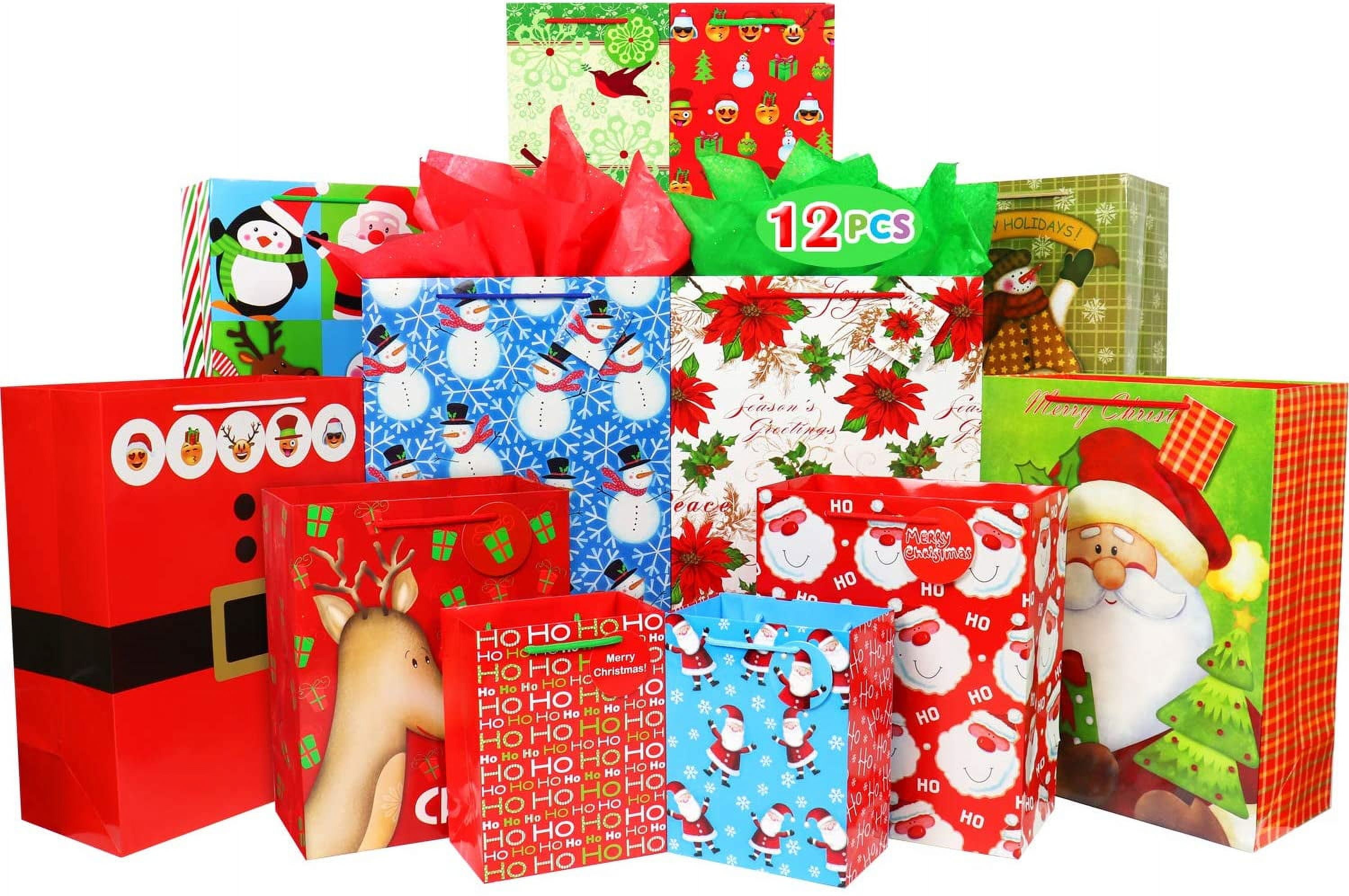 Christmas Gift Bags Bulk Set Includes Extra Large Large