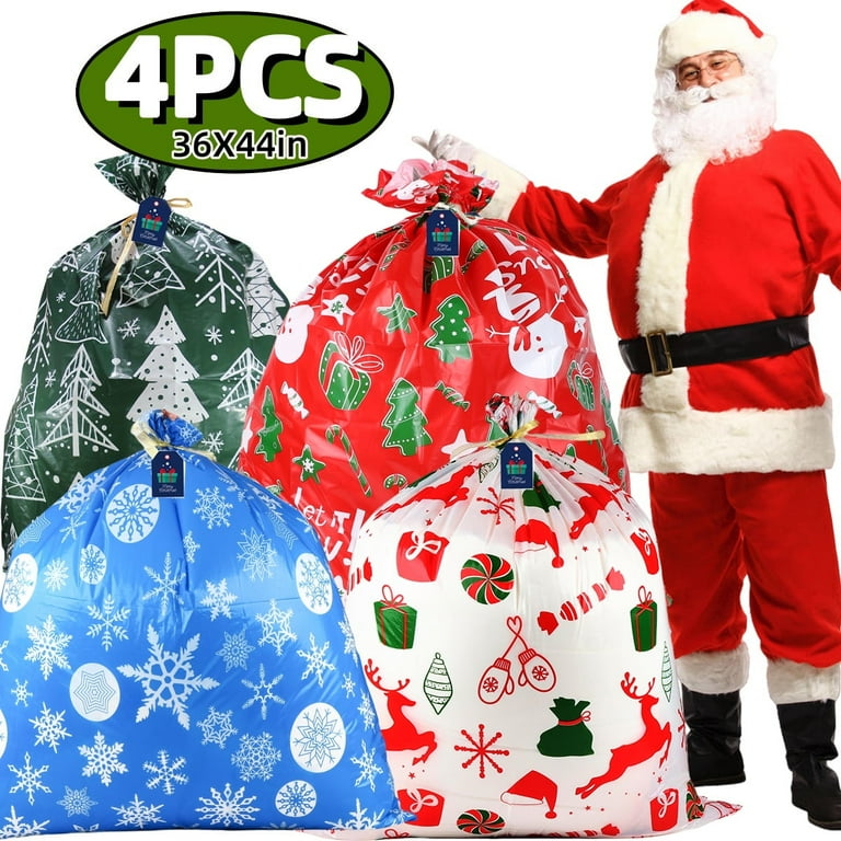 Christmas Gift Bags Christmas Large Plastic Bags Jumbo Gift Bags