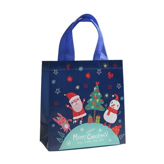 Christmas Gift Bags, Heavy Duty Tote Bags, Reusable Non Woven Christmas Gift Bags with Handles for Holiday Gift Wrapping, Multicolor, 9.1 x 8.7 x 4.3 Inches Durable Waterproof Grocery Bags