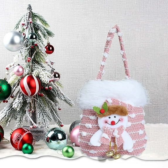 Christmas Gift Bags for Kids Party Favors, Holiday Treat Bags for Candy Goodie Bags, Christmas Party Supplies, Festive Santa Reusable Gift Bags for Classrooms, Family Gatherings