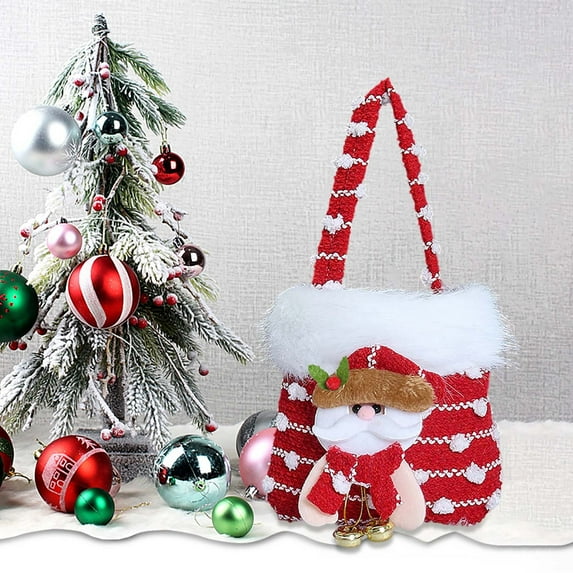 Christmas Gift Bags for Kids Party Favors, Holiday Treat Bags for Candy Goodie Bags, Christmas Party Supplies, Festive Santa Reusable Gift Bags for Classrooms, Family Gatherings