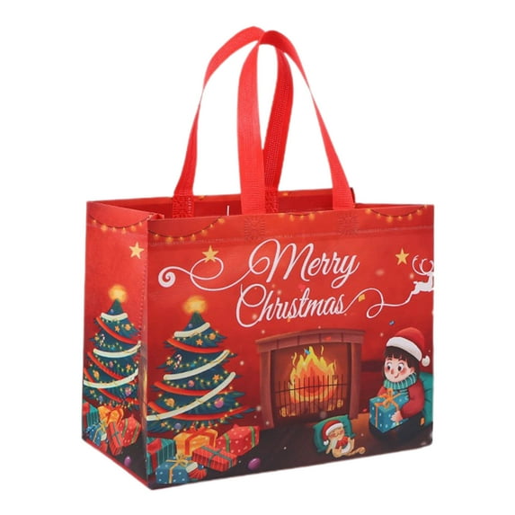 Christmas Gift Bags, Non-Woven Shopping Bags, 6-Pack Holiday Gift Bags for Christmas Decoration, Reusable Colorful Christmas Present Bags, Durable Festive Gift Packaging, 12.6x6.7x9.8 Inches