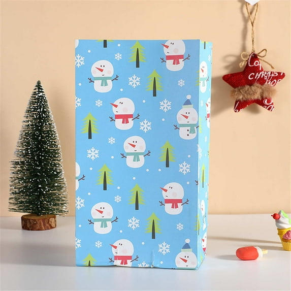 Christmas Gift Bags Various Styles Snack Bags Holiday Gifts Bags Snowman Christmas Tree./ Holiday Gift Bag (5Pcs)
