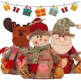 thumbnail image 1 of Christmas Gift Bags Zipper Design, 2026 New Christmas Candy Bags, Flax Fabric Apple Bags, Santa Snowman Snowflake Deer Shaped Apple Reusable Doll Bags For Chritmas Party Decor (C), 1 of 10