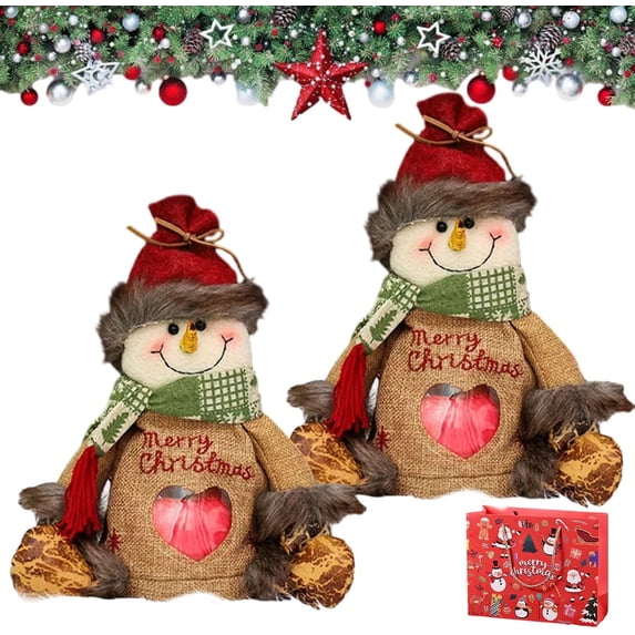 Christmas Gift Bags Zipper Design, 2Pcs Reusable Large Capacity Holiday ...