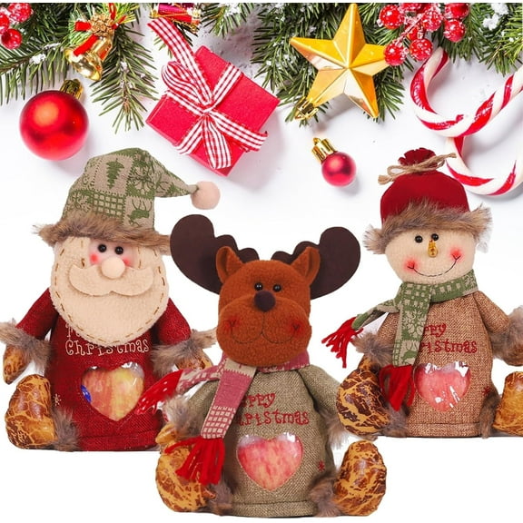 Christmas Gift Bags Zipper Design,Christmas Gift Doll Bags, Christmas Candy Bags, Christmas Bags with Drawstring,Christmas Gift Bags for Party and Festival（Santa Claus）