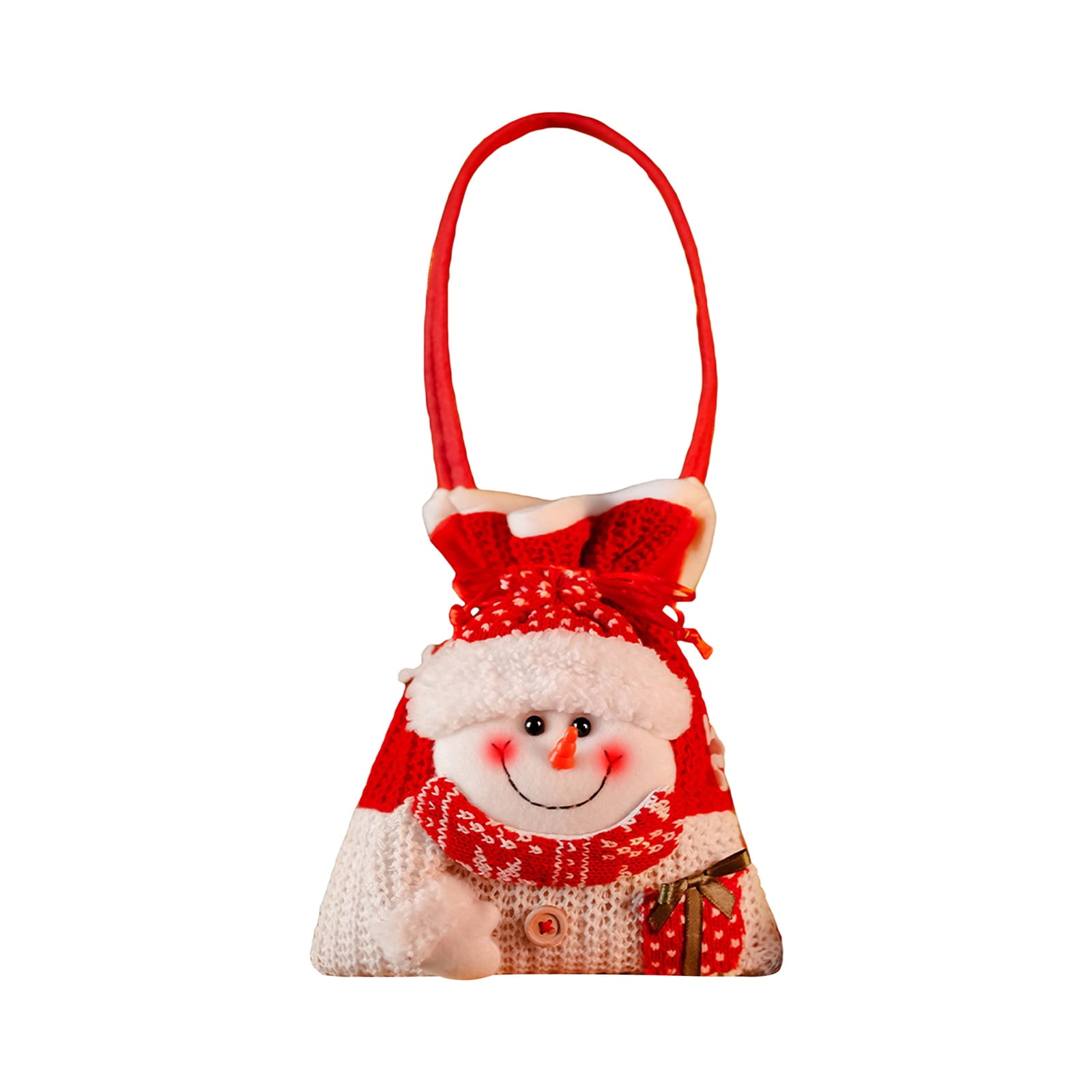Christmas Gift Bags with Handles Cloth Treat Bags Cute Santa Snowman