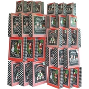 Christmas Gift Bags with Holiday Prints - Large Scale Holiday Design Packages - Easy Gift Storing & Wrapping for Christmas - Pack of 27