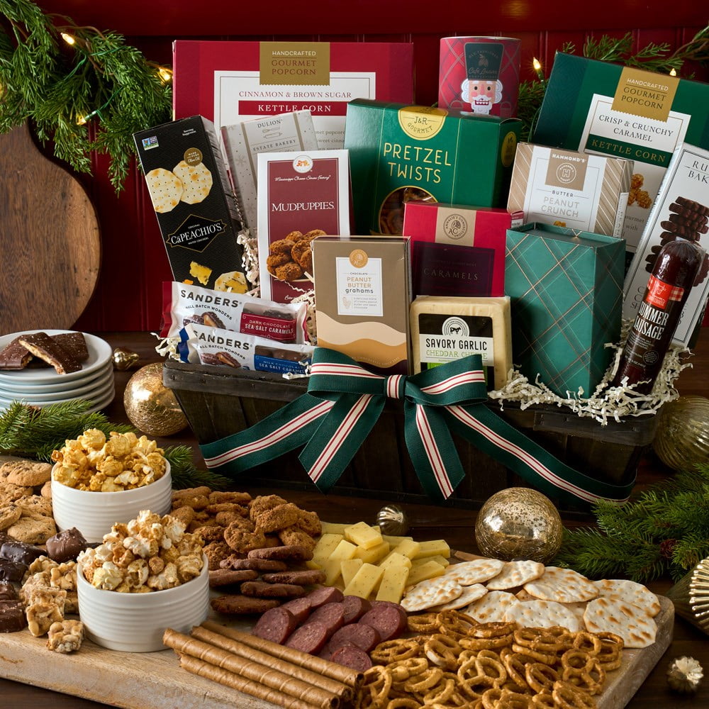 Christmas Gift Basket Deluxe of Holiday Foods by GourmetGiftBaskets.com
