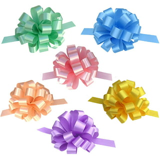 Large Yellow Ribbon Pull Bows - 9 Wide, Set of 6, Fall, Christmas